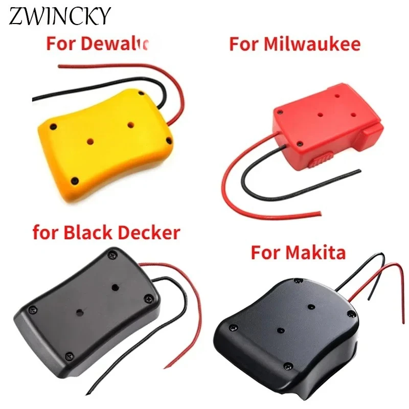 Adaptery do akumulatorów Makita/Bosch/Milwaukee/Dewalt/Black&Decker/Ryobi, złącze zasilania 18V, adapter DIY, uchwyt dokujący, przewody 14 AWG