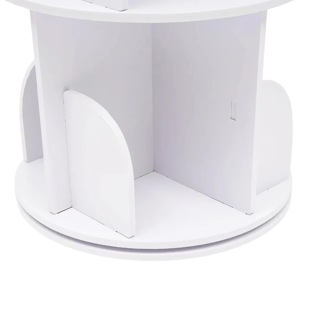 Rotating Bookcase, Standing Shelf, 360 Degree Display, Rotating Shoe Rack, Office Shelf with 2 Levels for Living Room, Bedroom