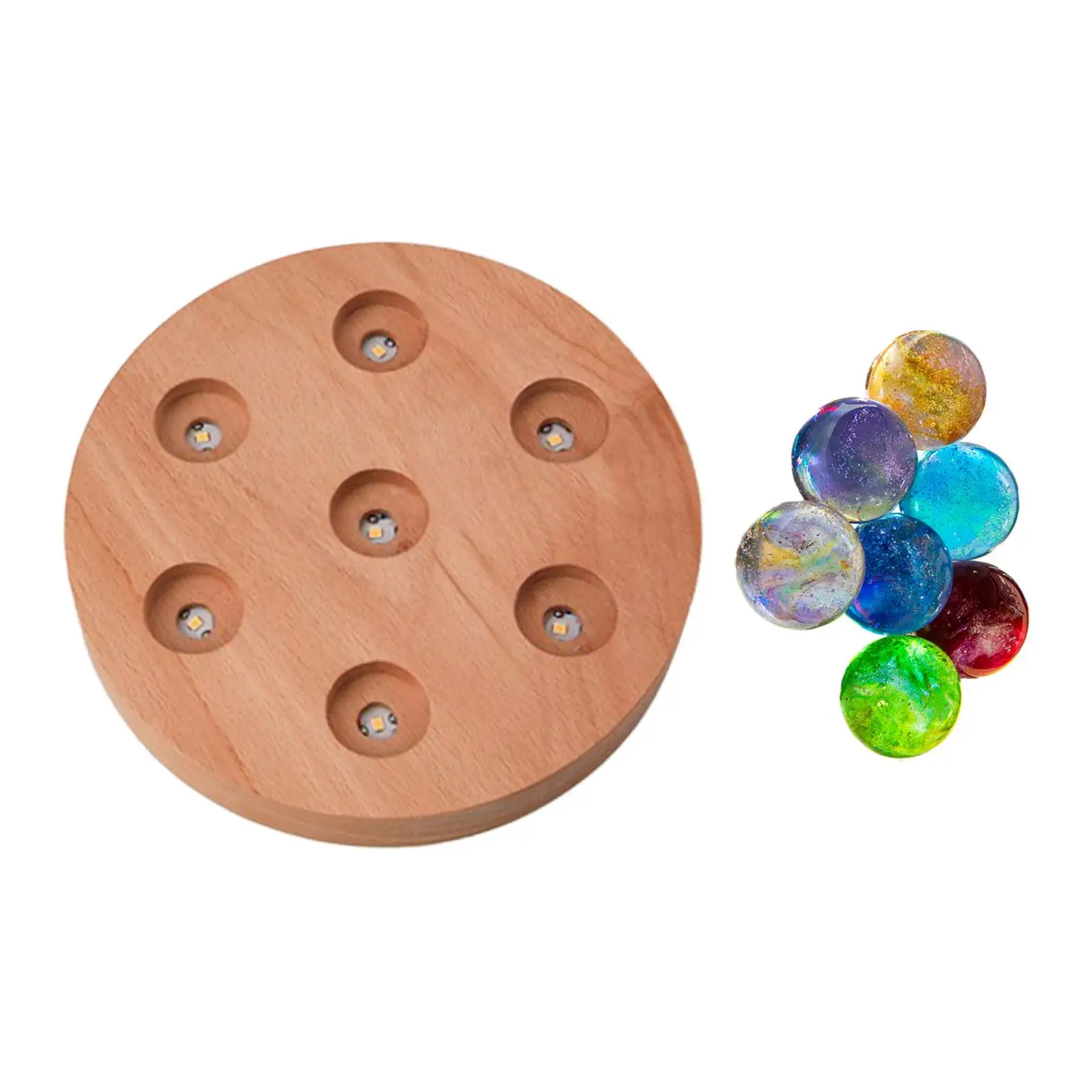 Ornamento da tavolo con luce notturna a sfera in vetro per la decorazione domestica della camera da letto sul comodino