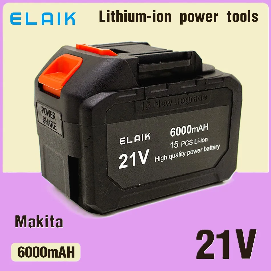 Batería recargable de iones de litio de 21V, batería de herramienta eléctrica inalámbrica de alta capacidad, batería de repuesto de herramienta Makita 21V2A4A6A10A14A