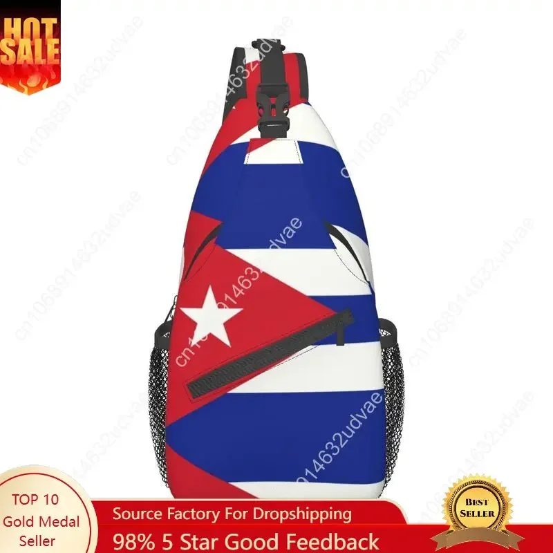 Flag Of Cuba Sling Chest Bag Custom Cuban Patriotic Shoulder Crossbody Backpack for Men Traveling Daypack