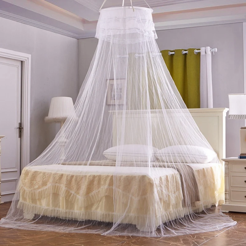 Hot Mosquito Net For Bed, King Size Bed Canopy Hanging Curtain Netting, Princess Round Hoop Sheer Bed Canopy For All