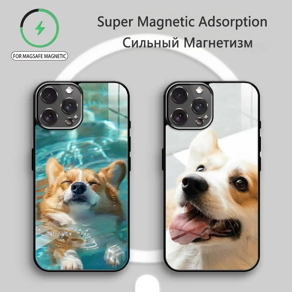 

C-Corgi D-Dog Phone Case For iPhone17,16,15,14,13,12,11 Plus,Pro Max Magnetic For Magsafe Wireless Charging