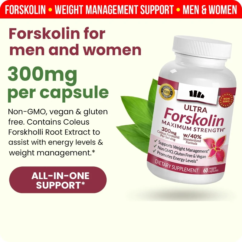 Forskolin de vitamina natural para digestión saludable: suplemento de soporte de 60 cápsulas para bienestar general