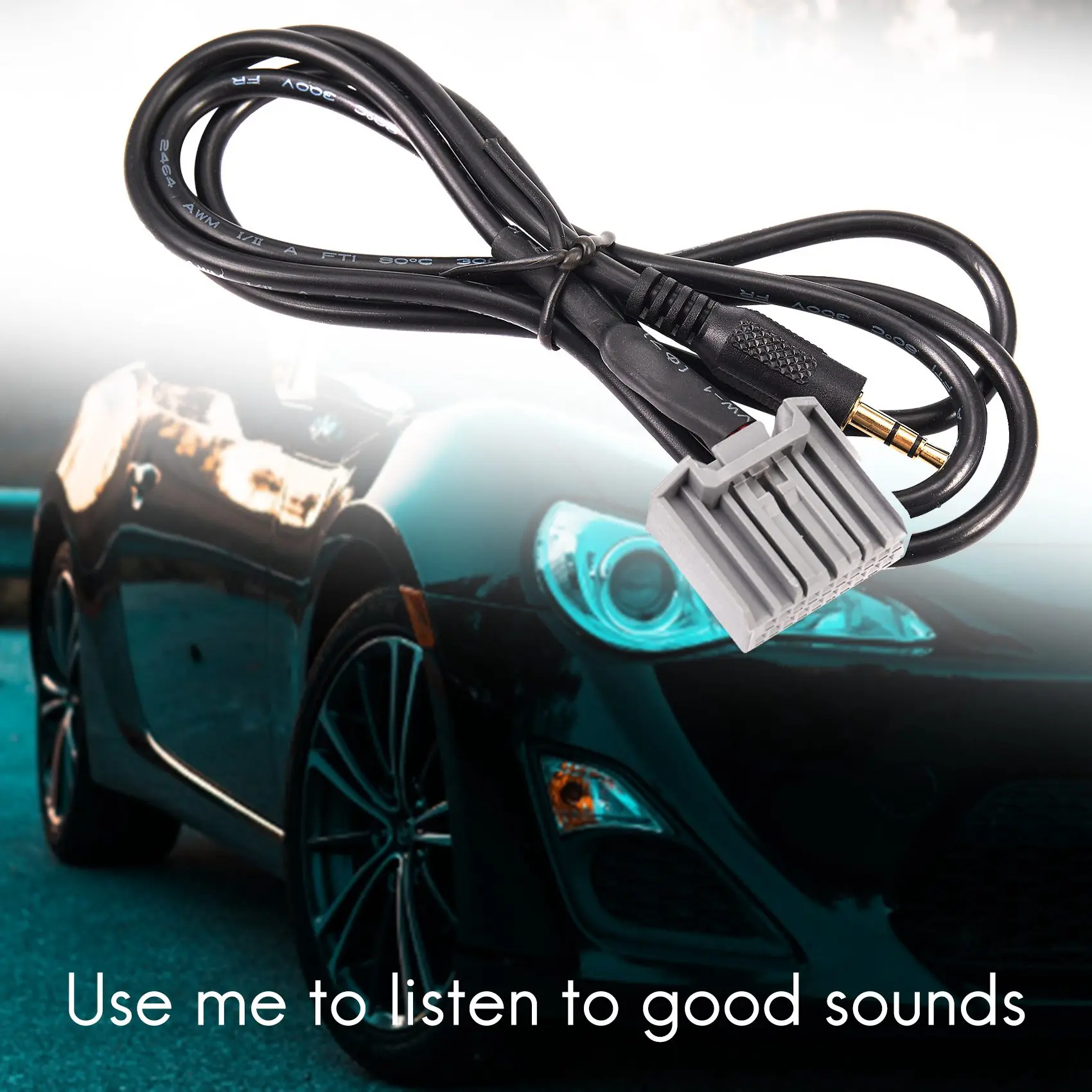 HIWS 3.5mm Audio Car GPS AUX Adapter Cable For 2006-2013 Input Connector