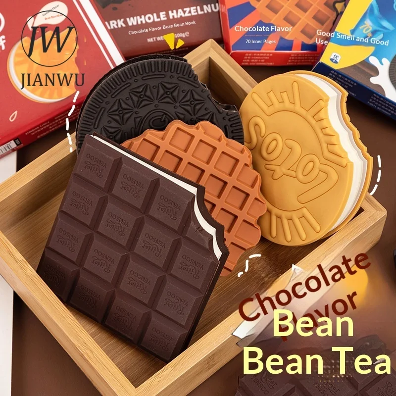 JIANWU Cookie Shaped  Material Collage Milk Flavored Beans Notebook Creative DIY Journal Student Supplies Stationery