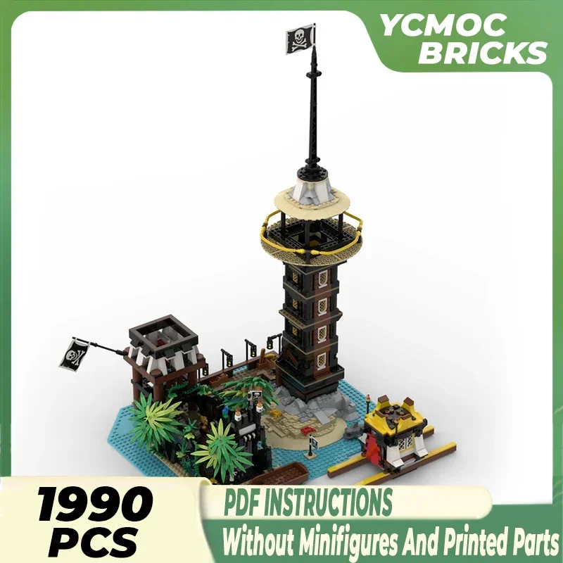 Moc Building Blocks Street View Model Lighthouse Fortress Technical Bricks DIY Assembly Famous Toys For Childr Holiday Gifts