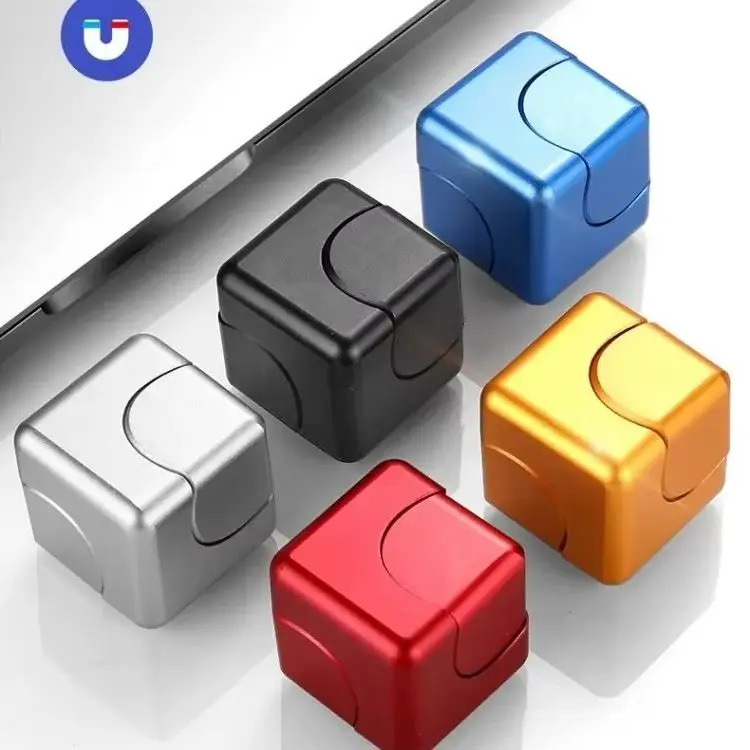 Square Decompression Spinning Top Dice Cube - Anti-Anxiety Fingertip Toys Hand Fidget Spinner Vent Flipo Flip For Children
