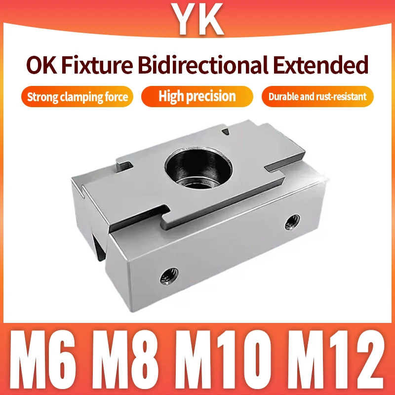 OK Fixture Extensión Bidireccional M6A M8A M10A 12A, Dispositivo de Sujeción Qigong de Presión Lateral Bidireccional para Centro de Mecanizado CNC