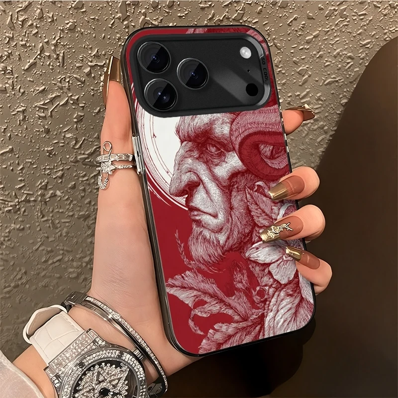 Coque de téléphone Dark Fantasy Demon pour iPhone 17 Air 16 15 14 11 Pro 13 12 Mini XR 8 7, coque rigide antichoc mate avec pare-chocs laser