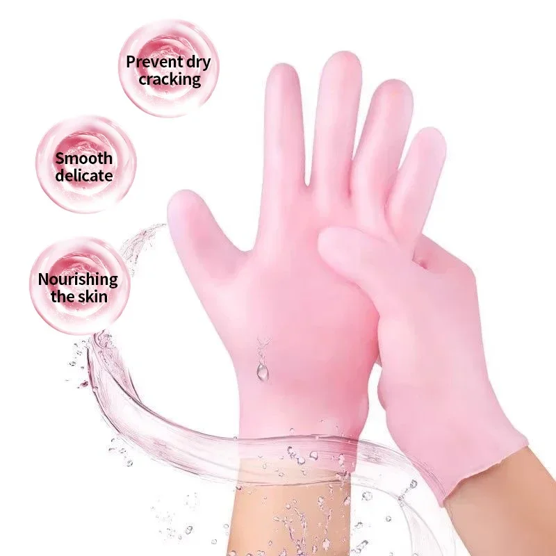 Hand Fußpflege Handschuhe Socken Peeling feuchtigkeit spendende Anti-Trocken-Cracking tote Haut Entfernung Schmerz linderung Werkzeug Silikon Gel Protector