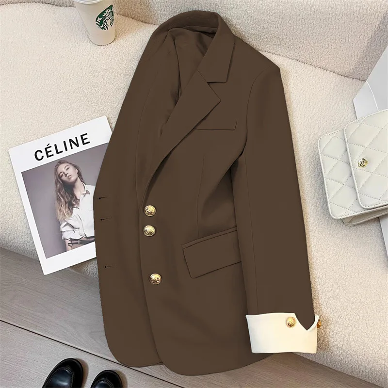 2026 neue Blazer Frauen Mantel Frühjahr Neue Büro Dame Blazer Frauen Vintage Casual Lose Koreanische Version Kleine Anzug Jacke