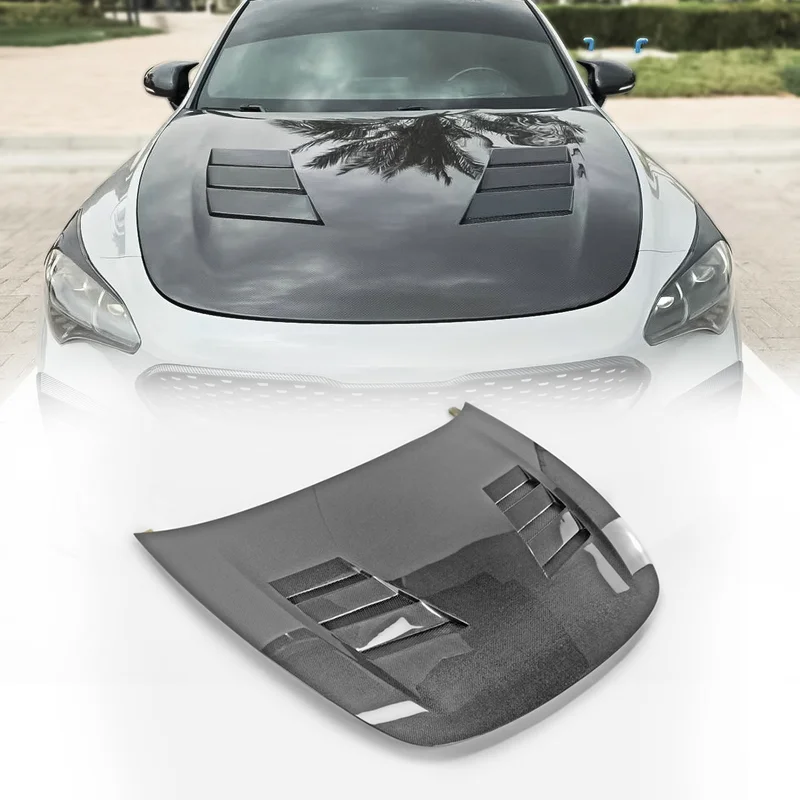 

For Kia Stinger AM Type Vented Hood, Aero Performance Exterior Part, Direct Fit Mod, Styling Exterior Part