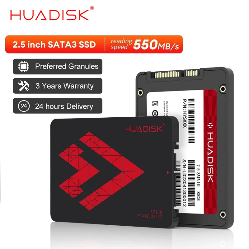 

HUADISK SATA3 SSD 2.5 Internal Hard Drive 128GB 256GB 512GB 1TB 2TB HDD Solid State Hard Disk For Desktop PC Laptop