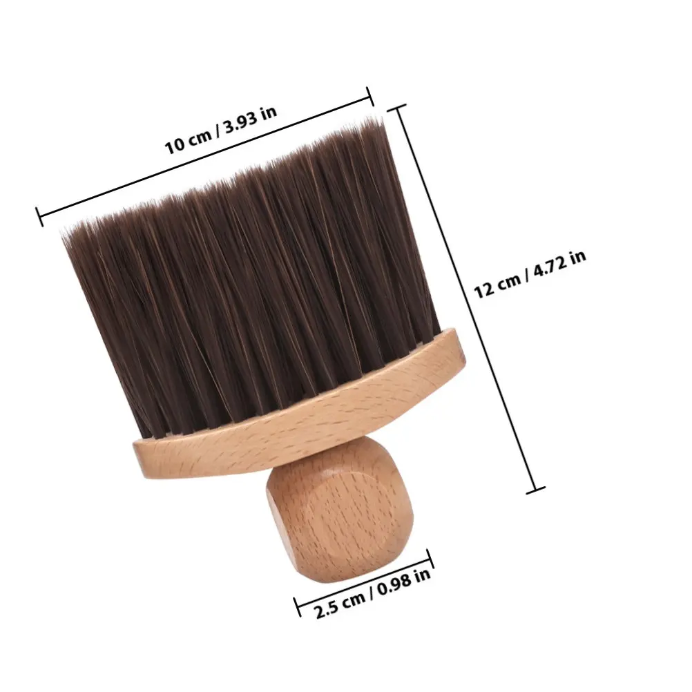 Hair Cleaning Brush Wooden Neck Duster Soft Bristle Barber Tool Efficient Hair Fragment Cleaning Salon Station Workstation Dust