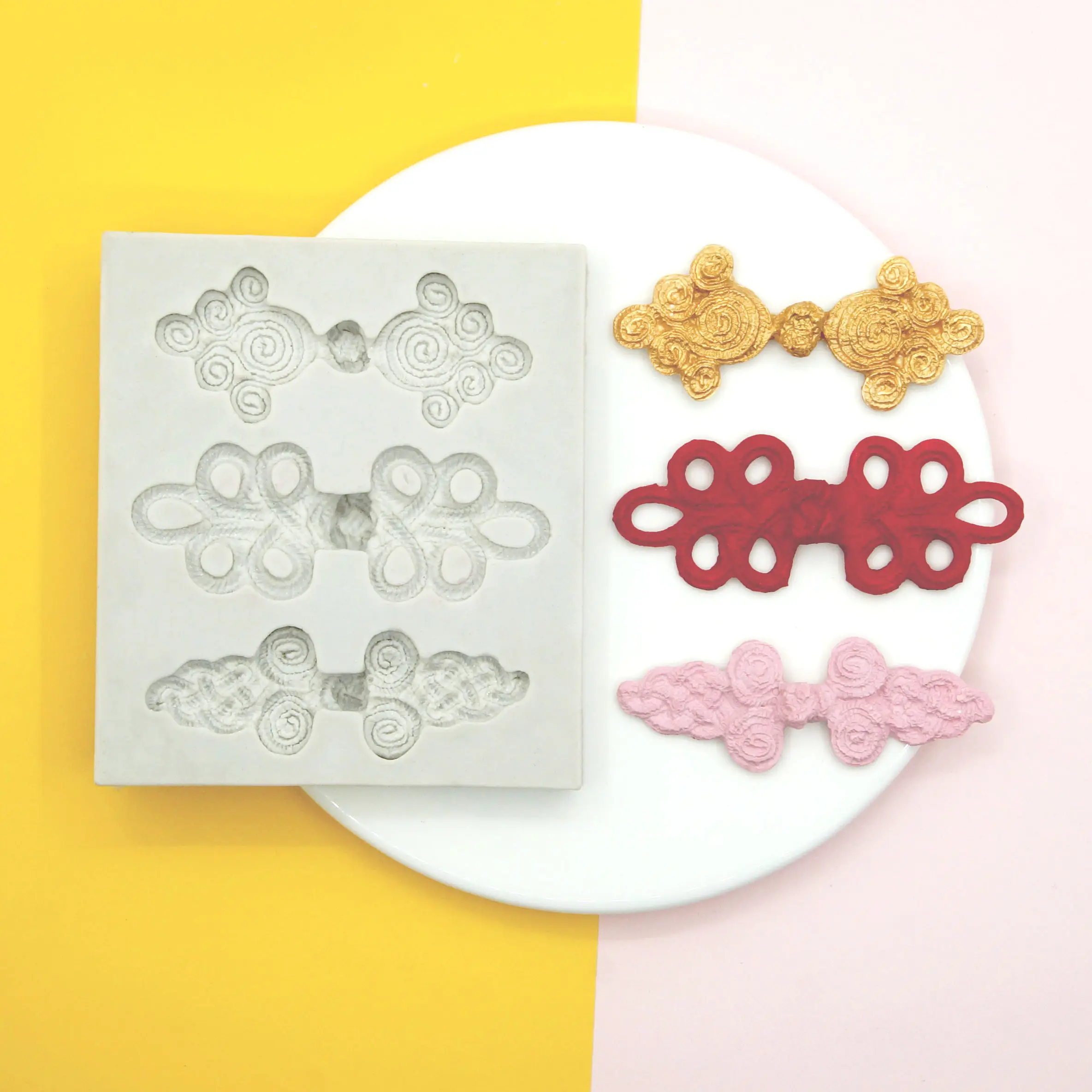 

Chinese Knot Silicone Mold Fondant Chocolate Mold Cake Dessert For Decoration Resin Soap Candle Pastry Ice Resin Clay Resin Mold