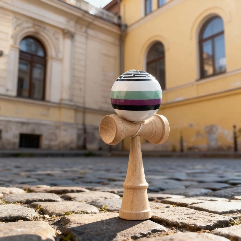 Picture 4: 1pc Mesh Kendama Juggling Ball with Durable Wooden Stick - Multicolor Training Suitable for Hand-Eye Coordination
