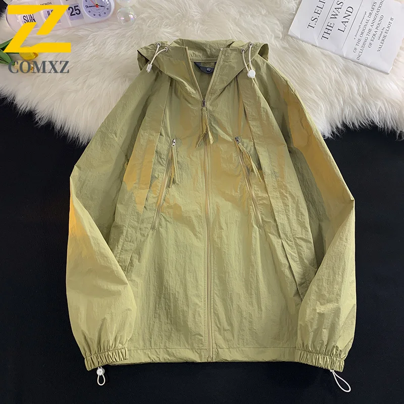 High Quality Men Sun Protection Jacket Summer Ice Silk Quick Drying Breathable Cycling Skin Jacket Outdoor Fishing Hiking Jacket
