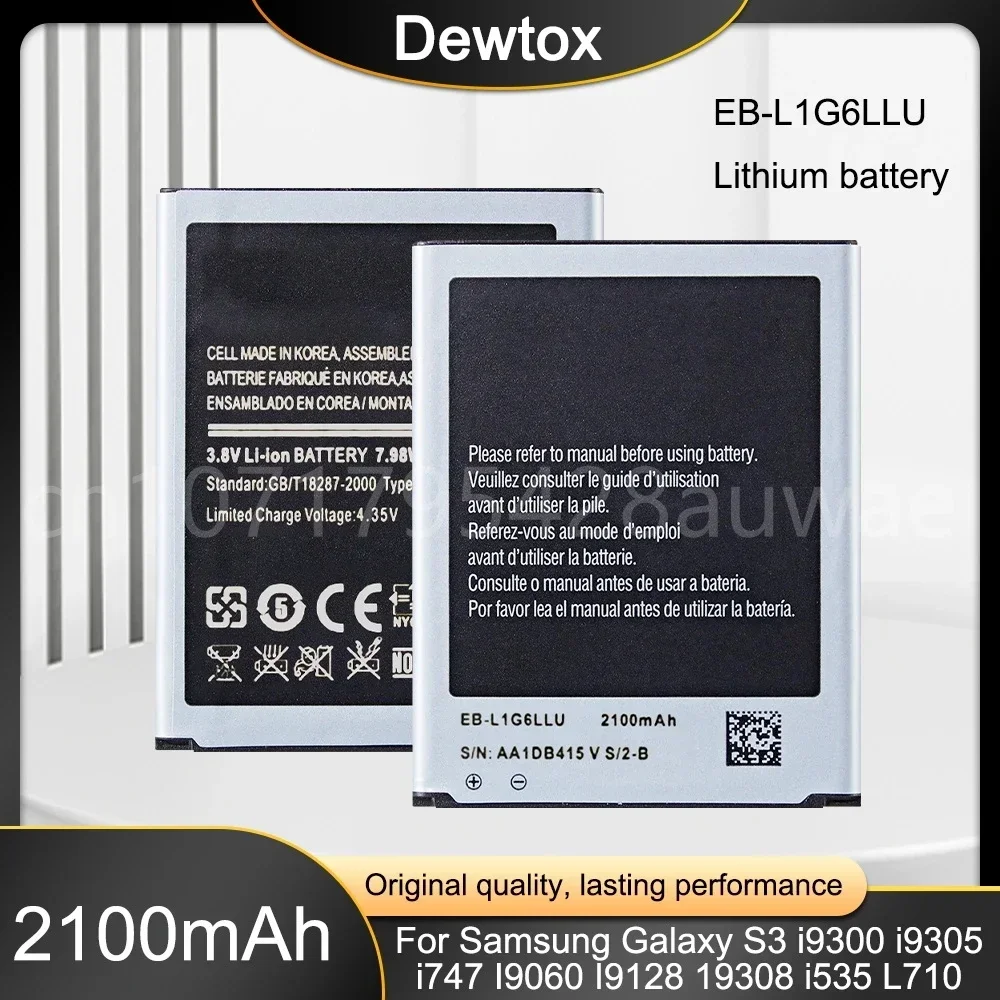 EB-L1G6LLA 2100mAh EB-L1G6LLU Original Battery for Samsung I9300 GALAXY L710 I535 Genuine Phone Battery NFC