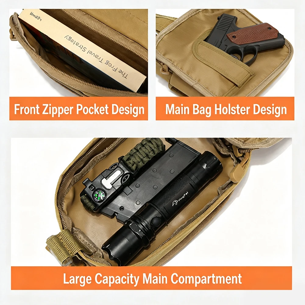 Outdoor Tactical Bag,Assault Combat Waistpack Camouflage Tactical Molle Waist Pack,Adjustable Strap Tactical-Waist Pack For Men