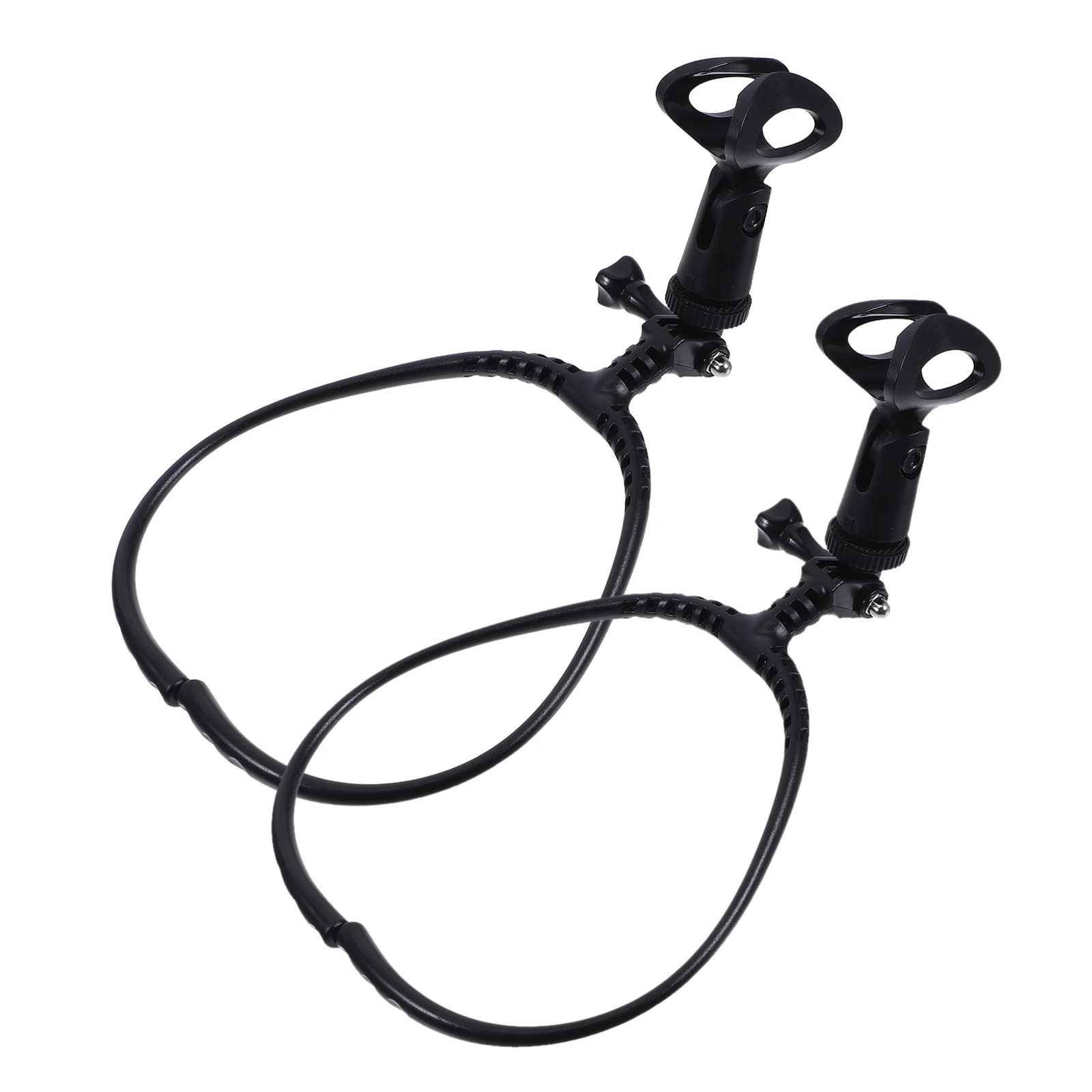 

2pcs Head-Worn Microphone Holder Adjustable Neck Mic Stand For Hands-Free Performance Ergonomic Design Streaming Live Broadcast