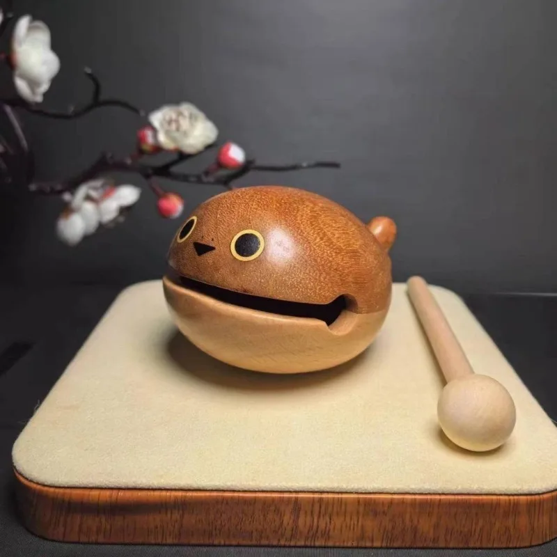 Cute Wooden Fish Sound Healing Relieve Stress Small Wood Fish Buddhism Desktop Decor Sandalwood Whale Percussion Instruments