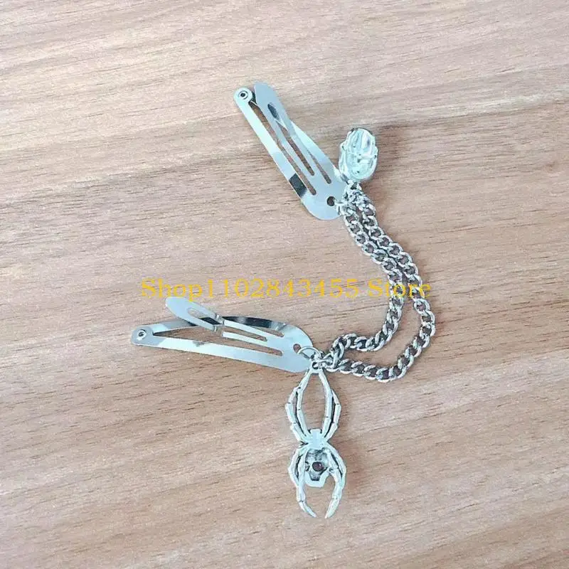 49MC 1Pair Gothic Hair Clip Hairpins Simple Barrettes 2000s Female Hair Jewelry