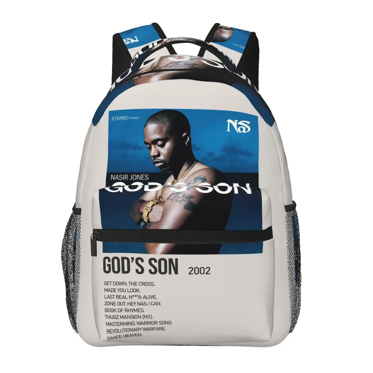 Rapper NAS Music Album Lt Was Written Cover Graphic Student Backpack School Bag Daypack for Boys Girls Bookbag Shoulder Bags