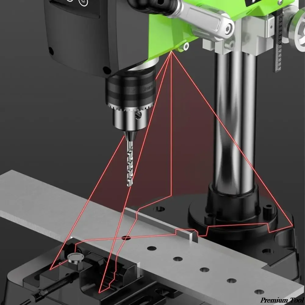 Bench Drill Milling Machine Variable Speed Drilling Chuck Base 3-16mm DIY Wood Metal Grade Drilling Machine Power Tools