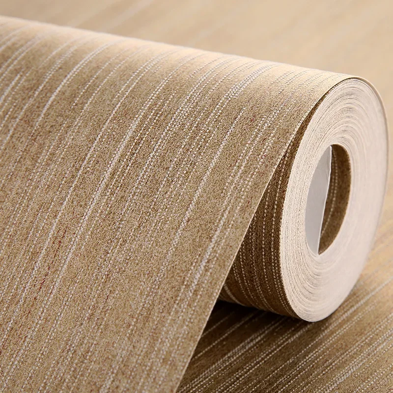 Modern Minimalist Plain Color Fine Vertical Stripe Wallpaper Living Room Bedroom TV Background Wall Non-woven Fabric Wallpaper
