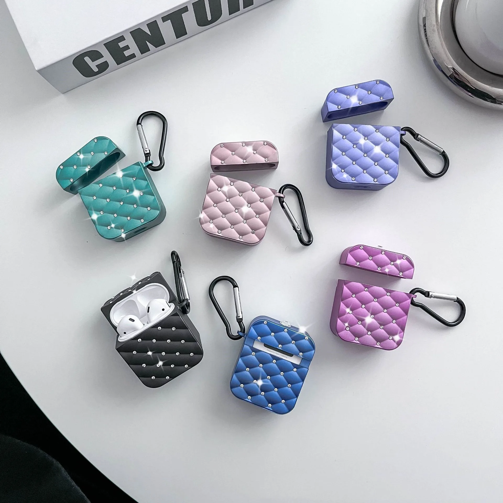 For Apple Bluetooth Headset Case Diamond Diamond Flash For Airpods 1 2 3 4 Generation Light Luxury Shockproof Headphone Cover