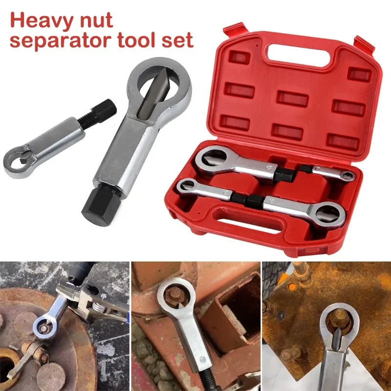 4pcs/1set Heavy-Duty Nuts Splitter Tools Set Nut Breaker Tool Durable Portable Manual Remover Extractor Hand Splitting Tool