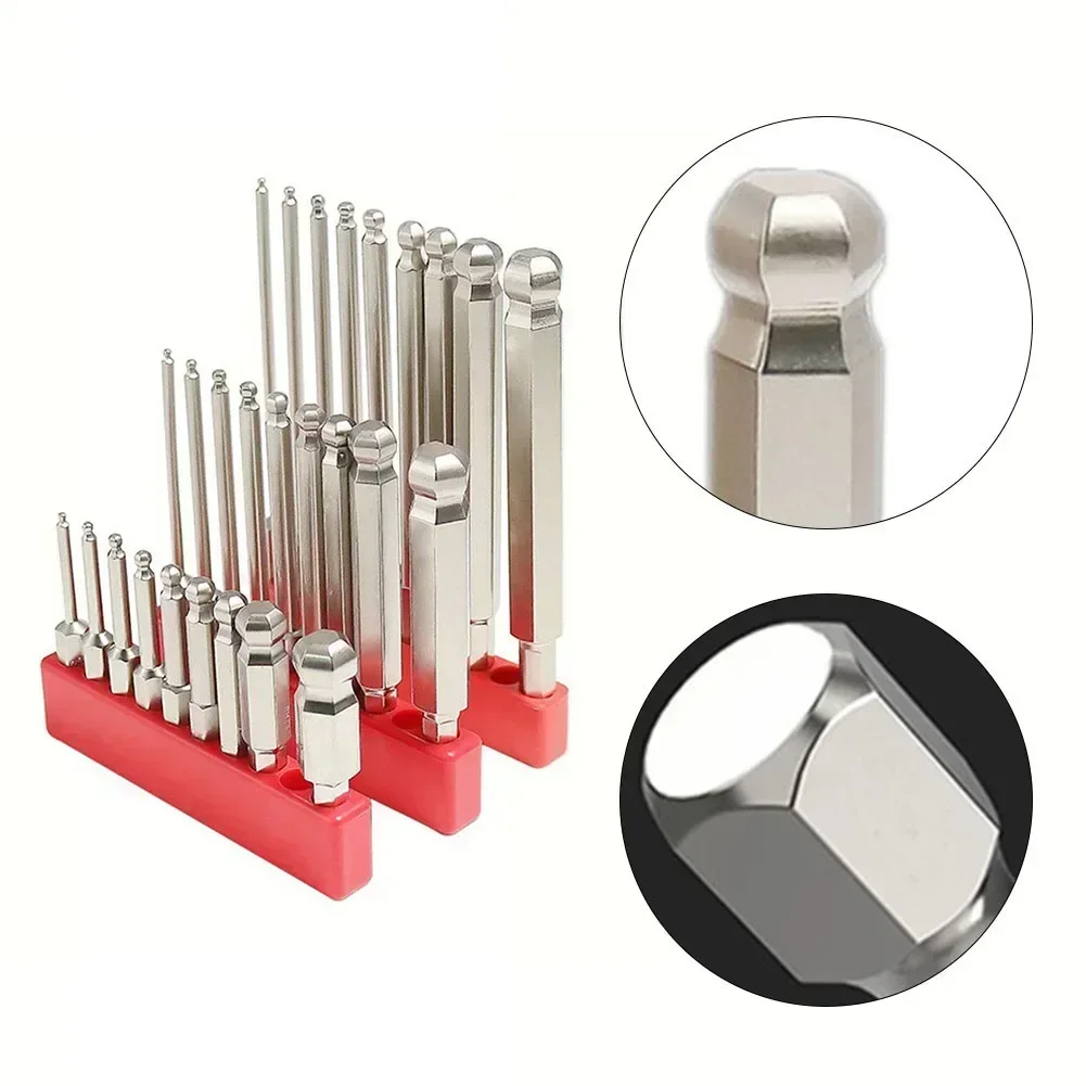 Imagem -04 - Conjunto de Bits de Chave de Fenda Hexagonal com Extremidade Esférica Peças Cabeça Hexagonal Magnética Chave de Fenda Métrica Conjunto de Chave de Fenda Elétrica 50 75 100 mm
