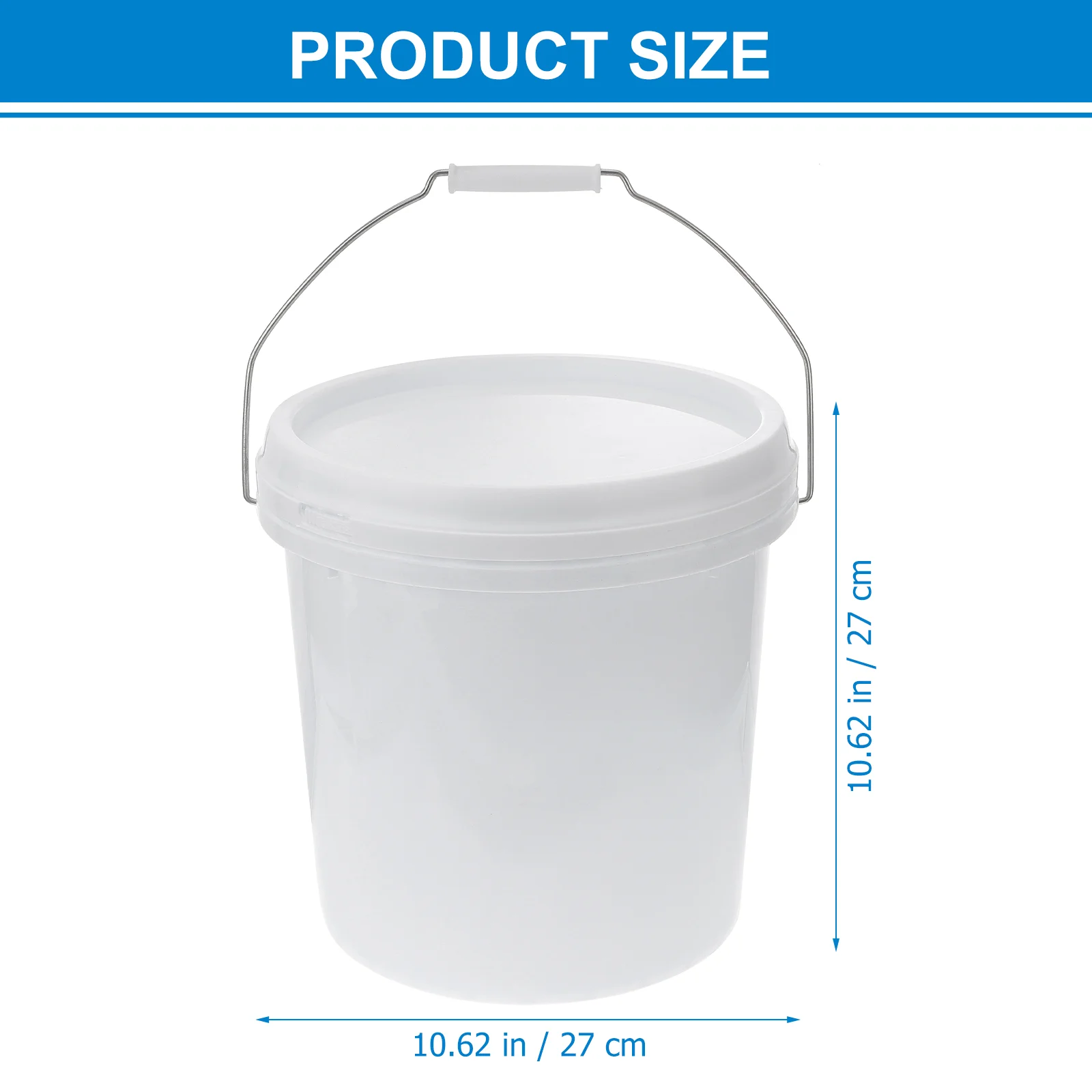 10L White Thickened Plastic Bucket Household Sealed Round Water Container With Handle Portable Paint Fishing Storage Buckets