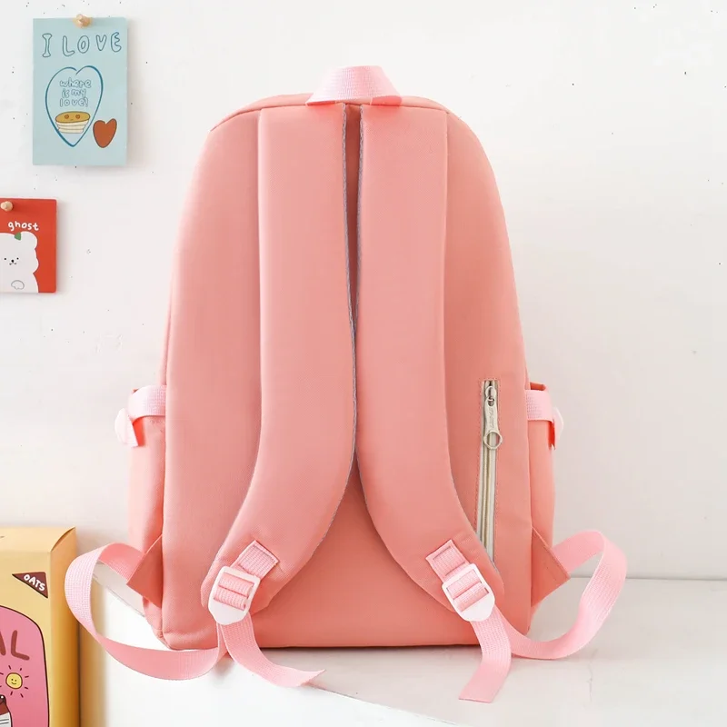 Back to School Girls\' Backpack Set 5PCs Mochilas Para Mujer Youth School Bag Women Backpack and Handbag Book Bag Pecil Case