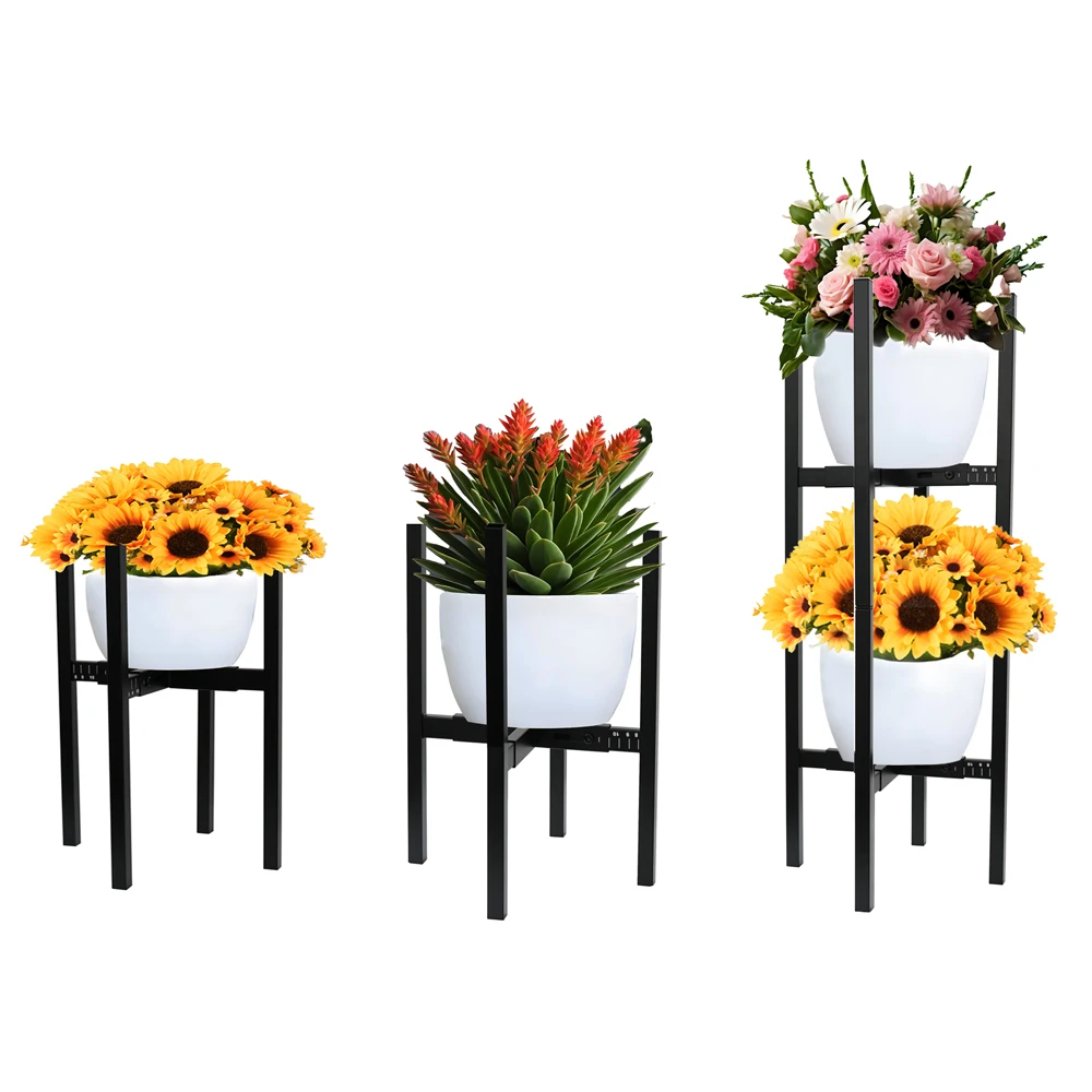 

Metal Adjustable Flower Stand Industrial Style Floor-Standing Multi-Layer Plant Stand Balcony/Living Room Storage Plant Stand