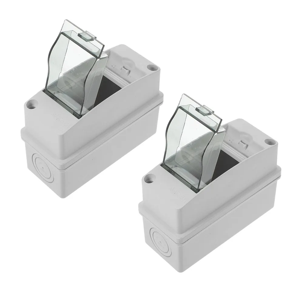 2Pcs IP65 Waterproof Electrical Distribution Box Outdoor Transparent Cover Voltage Protection Enclosure for Charging Stations
