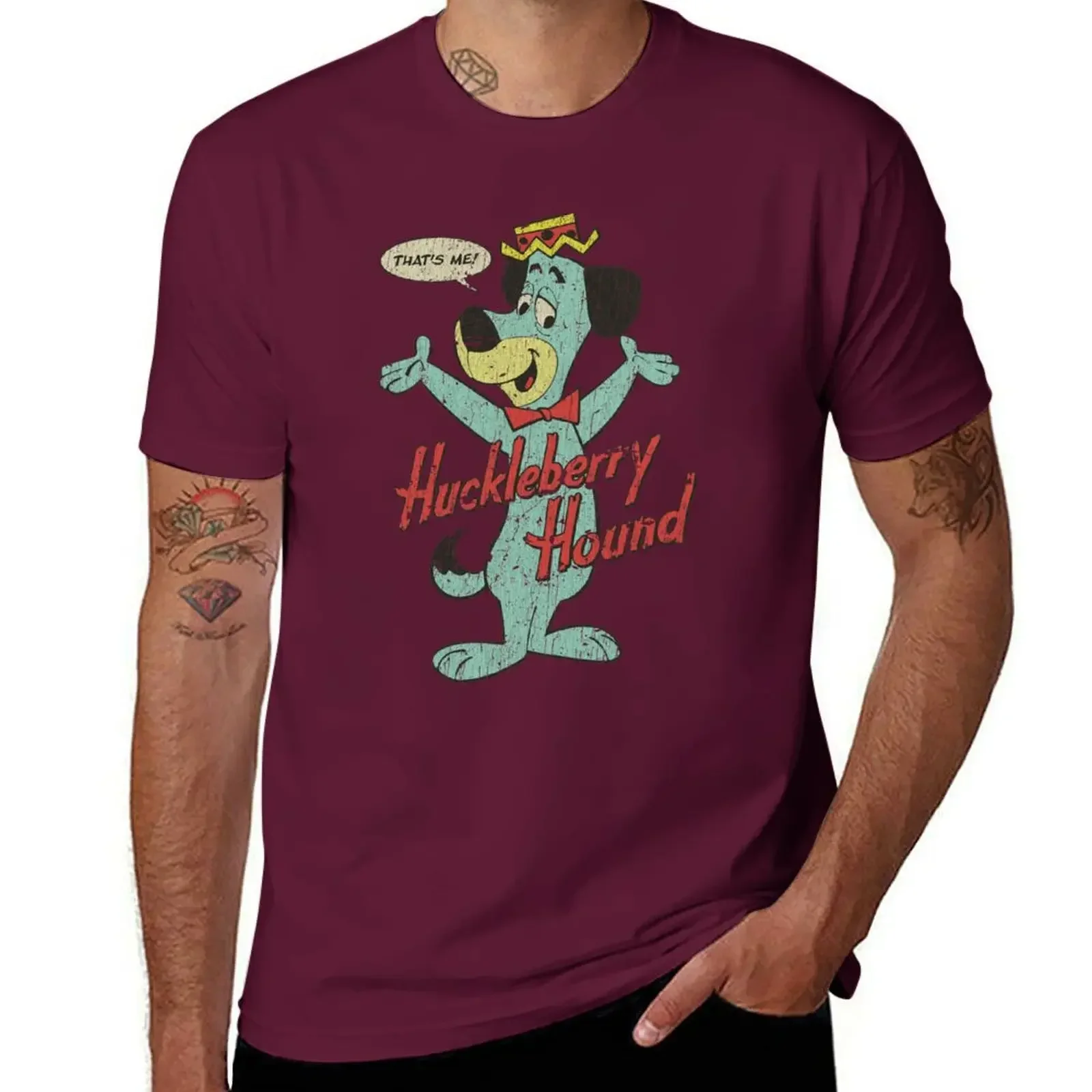 Aesthetic clothes sports fans mens graphic t-shirts funny Huckleberry Hound T-Shirt men clothing graphic oversized FASHION FUNNY