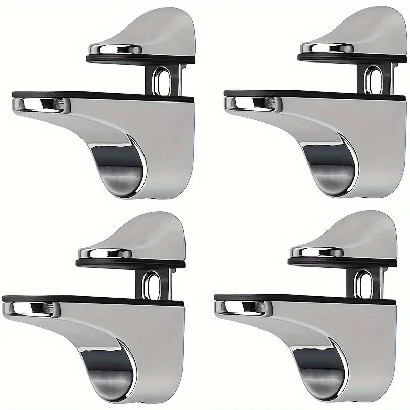 4pcs Adjustable Metal Glass Clamps, Fish Mouth Design, No Electricity Needed - Supports Tempered Glass
