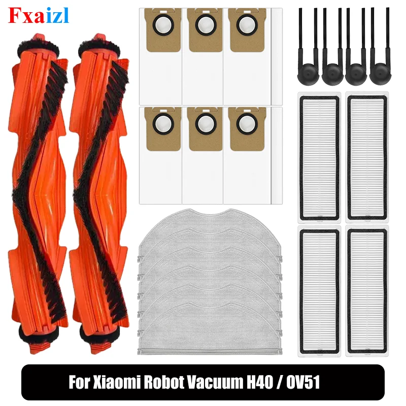 Passend für Xiaomi Roboterstaubsauger H40 / OV51 Zubehör Hauptbürste Seitenbürste Wischtuch HEPA-Filter Staubbeutel Ersatzteile