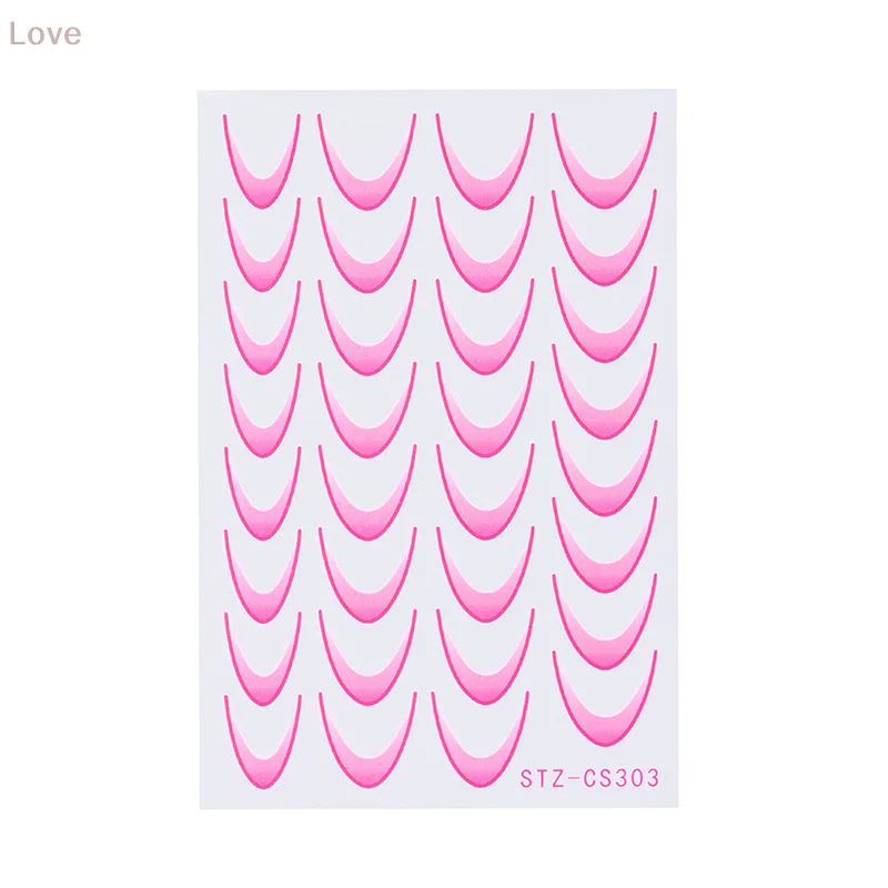 [L & P] 1 قطعة خط التدرج اللون تصميم الفرنسية مسمار الفن ملصقات ذاتية اللصق Ail نصائح أدلة DIY بها بنفسك أدوات الديكور الاستنسل