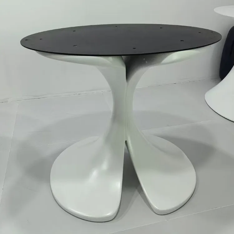 Creative Oval Black or White Fiberglass Tulip Table Base Mermaid Table Foot Painting