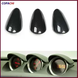 3Pcs ABS Carbon Fiber Pattern Interior Gauge-Pad Cover Trim For Nissan 370Z 2009-2020