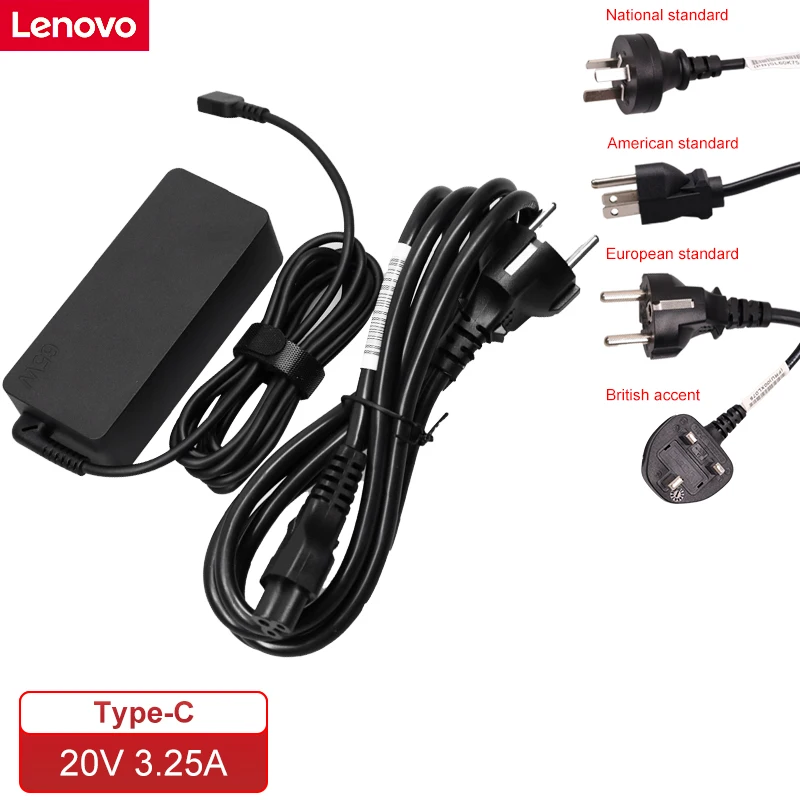 Lenovo Charger 65W Type C 20V 3.25 Laptop Charger Power Ac Adapter For MacBook ASUS ZenBook Lenovo Dell Xiaomi Air HP Sony