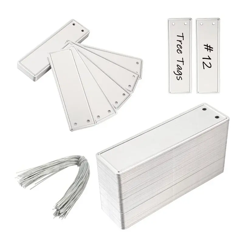 ABUG-Metal Tags With Wires, 100PCS Aluminum For Plant Labels For Plant Markers, Tree Tags, Outdoor Identification And Greenhouse