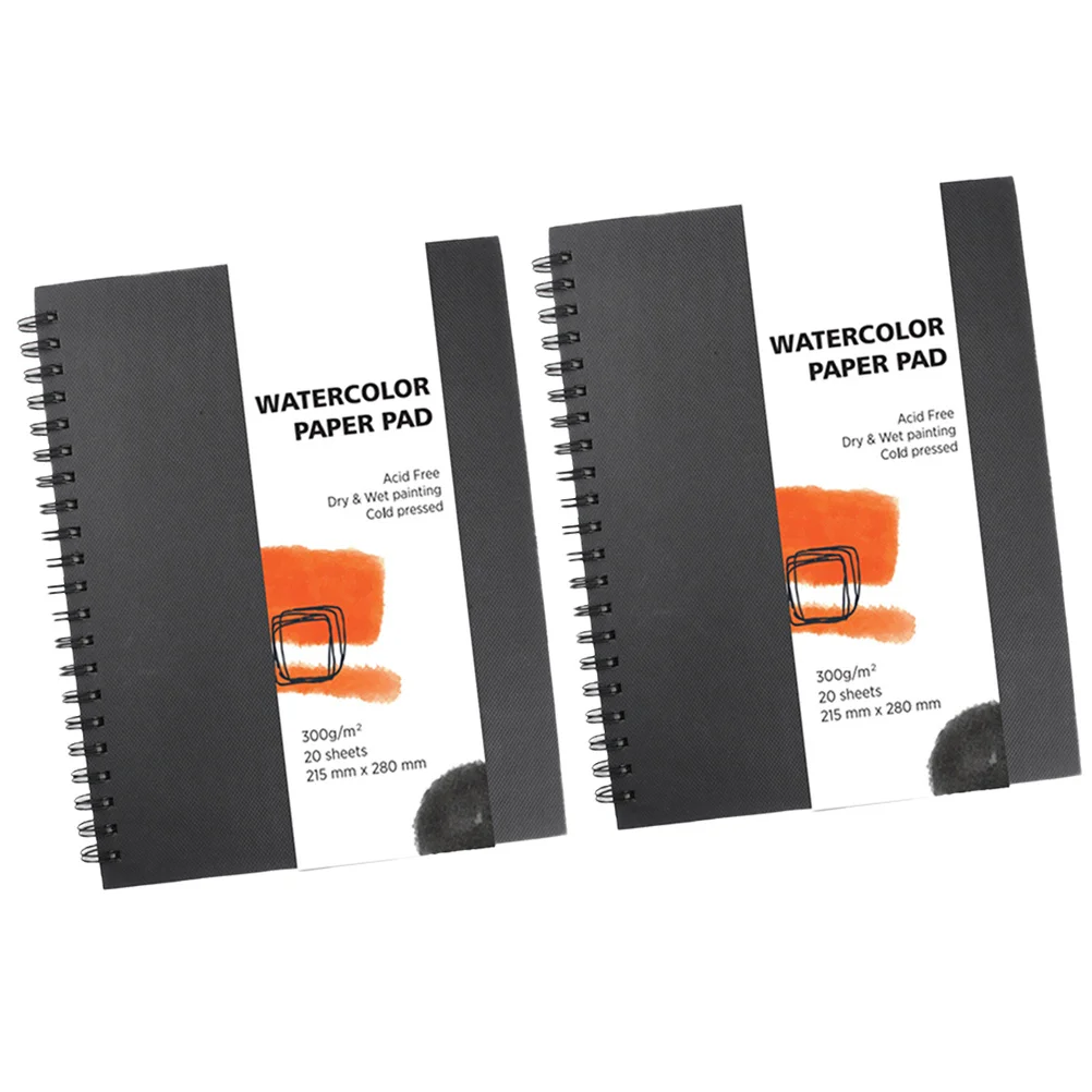 

2Pcs Watercolor Sketchbooks Sturdy Portable Drawing Notepad Suitable for Artists Students Painting Paper Drawing Pad