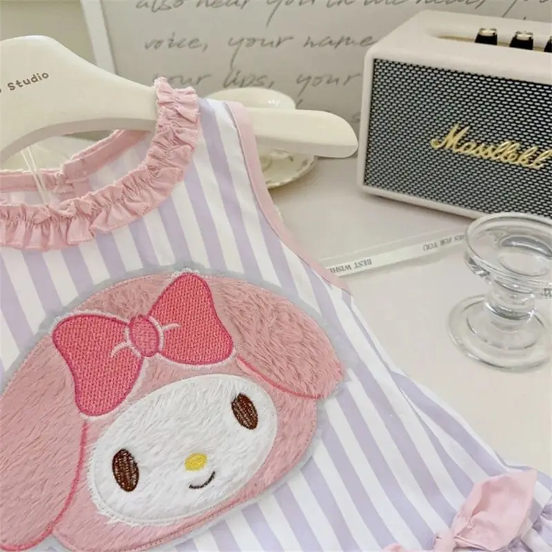 سانريو الفتيات Kawaii فستان بلدي ميلودي الأطفال الصيف نمط جديد سترة القوس فستان الأميرة تنوعا الكرتون لوليتا موضة لطيف الساخن