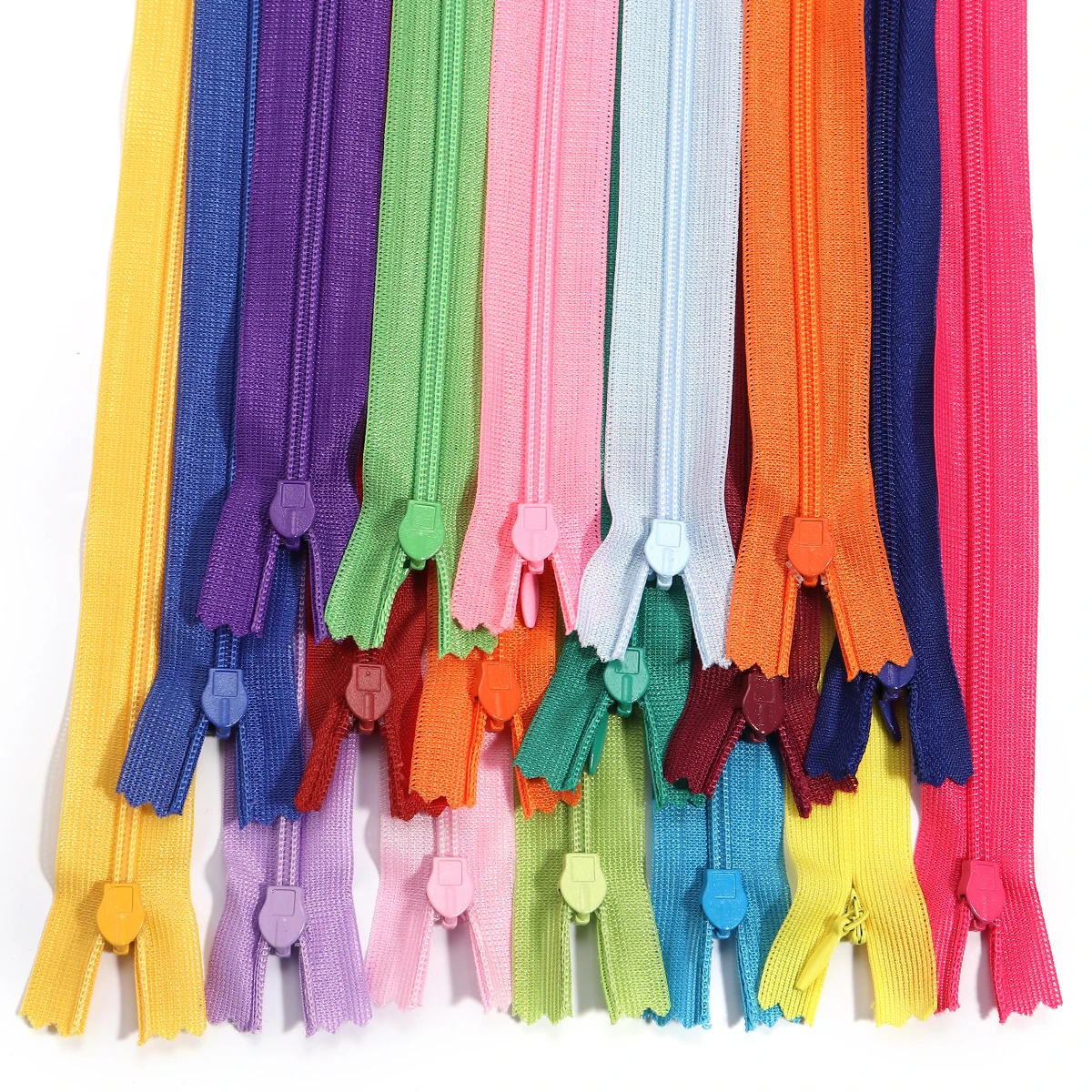 10pcs/lot Nylon Lace Sewing Zippers 20cm Colourful Invisible Close-end Tailor Zips for DIY Home Luggage Clothing Accessories