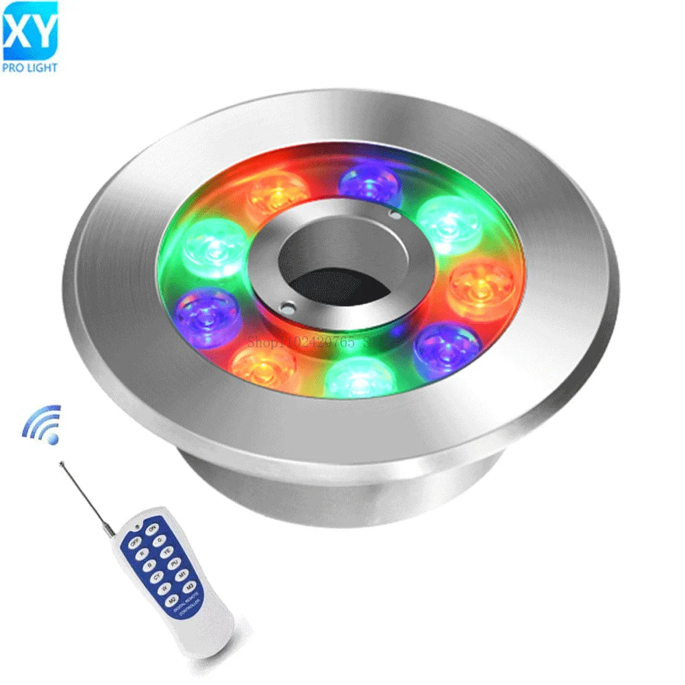 12W RGB LED Fountain Light IP68 Waterproof AC12V Outdoor UnderWater Lamp 6W 9W Buried Lamp Hot Spring Underwater Illumination