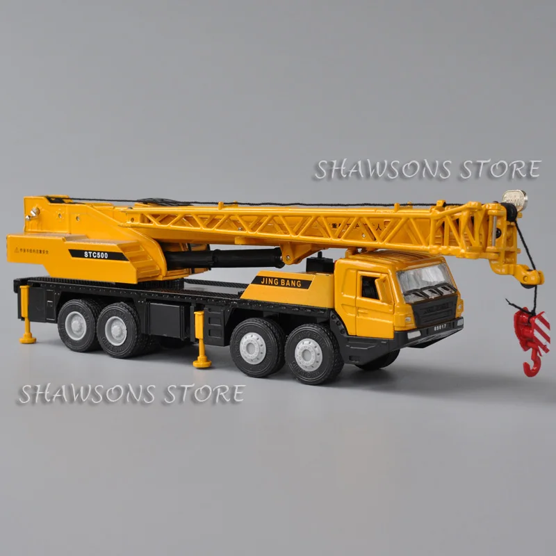 1:50 Diecast Metal Construction Vehicle Model Toy Heavy Crane Truck Super Stretch Arm Miniature Replica